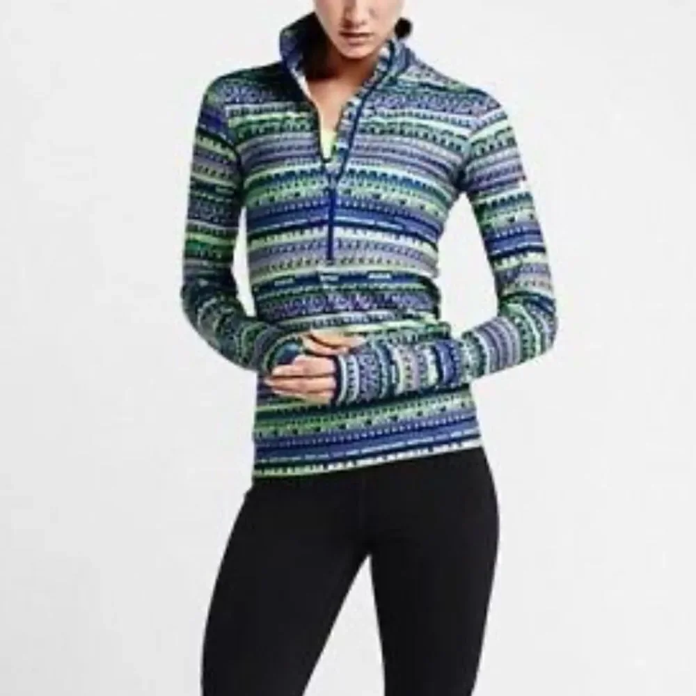 Nike Pro Warm Patterned Half Zip Jacket